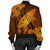 Hawaiian Map Whale Swim Hibiscus Polynesian Bomber Jacket - Orange - AH - Polynesian Pride