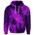 Custom Hawaiian Map Whale Swim Hibiscus Polynesian Hoodie Purple - Polynesian Pride