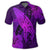 Hawaiian Map Whale Swim Hibiscus Polynesian Polo Shirt Purple - Polynesian Pride