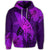 Hawaiian Map Whale Swim Hibiscus Polynesian Hoodie Purple - Polynesian Pride