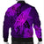 Hawaiian Map Whale Swim Hibiscus Polynesian Bomber Jacket - Purple - AH - Polynesian Pride