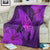 Hawaiian Map Whale Swim Hibiscus Polynesian Premium Blankets - Purple - AH - Polynesian Pride