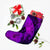 Hawaiian Map Whale Swim Hibiscus Polynesian Christmas Stocking - Purple - AH - Polynesian Pride