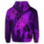 Hawaiian Map Whale Swim Hibiscus Polynesian Hoodie Purple - Polynesian Pride