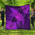 Hawaiian Map Whale Swim Hibiscus Polynesian Premium Quilts - Purple - AH Black - Polynesian Pride