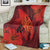 Hawaiian Map Whale Swim Hibiscus Polynesian Premium Blankets - Red - AH - Polynesian Pride