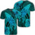 Hawaiian Map Whale Swim Hibiscus Polynesian T Shirt Turquoise AH Unisex Black - Polynesian Pride