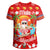 Hawaiian Mele Kalikimaka Santa Claus Pattern Christmas T Shirt Red Labo Style AH - Polynesian Pride