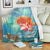 Hawaiian Mermaid Turtle Dolphin Polynesian Premium Blankets - AH White - Polynesian Pride