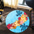 Hawaiian Ocean Turtle Plumeria And Hibiscus Polynesian Round Carpet - AH - Polynesian Pride