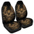 Hawaiian Owl Hibiscus Plumeria Polynesian Car Seat Covers - Gold - AH Universal Fit Black - Polynesian Pride