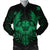 Hawaiian Owl Hibiscus Plumeria Polynesian Bomber Jacket - Green - AH Black Unisex - Polynesian Pride