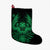 Hawaiian Owl Hibiscus Plumeria Polynesian Christmas Stocking - Green - AH Christmas Stocking 26 X 42 cm Black - Polynesian Pride