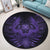 Hawaiian Owl Hibiscus Plumeria Polynesian Round Carpet - Purple - AH - Polynesian Pride