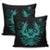 Hawaiian Owl Hibiscus Plumeria Polynesian Pillow Covers - Turquoise - AH - Polynesian Pride