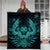 Hawaiian Owl Hibiscus Plumeria Polynesian Premium Quilts - Turquoise - AH - Polynesian Pride