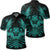 Hawaiian Owl Hibiscus Plumeria Polynesian Polo Shirt Turquoise Unisex Black - Polynesian Pride