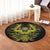 Hawaiian Owl Hibiscus Plumeria Polynesian Round Carpet - Yellow - AH - Polynesian Pride