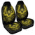 Hawaiian Owl Hibiscus Plumeria Polynesian Car Seat Covers - Yellow - AH Universal Fit Black - Polynesian Pride