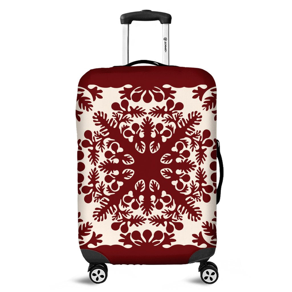 Hawaiian Palm Tree Quilt Tradition Red Luggage Covers - AH Black - Polynesian Pride