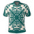 Hawaiian Palm Tree Quilt Tradition Turquoise Polo Shirt - Polynesian Pride