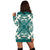 Hawaiian Palm Tree Quilt Tradition Turquoise Hoodie Dress - AH - Polynesian Pride