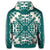 Hawaiian Palm Tree Quilt Tradition Turquoise Zip Hoodie - Polynesian Pride