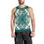 Hawaiian Palm Tree Quilt Tradition Turquoise Tank Top - AH Black - Polynesian Pride