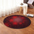 Hawaiian Plumeria Hibiscus Turtle Under Sea Polynesian Round Carpet Red AH - Polynesian Pride