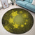 Hawaiian Plumeria Hibiscus Turtle Under Sea Polynesian Round Carpet Yellow AH - Polynesian Pride