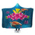 Hawaiian Plumeria Kanaka Turtle Sea Polynesian Hooded Blanket - AH Hooded Blanket White - Polynesian Pride