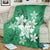 Hawaiian Plumeria Polynesian Premium Blankets - Green - AH - Polynesian Pride