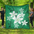 Hawaiian Plumeria Polynesian Premium Quilts - Green - AH Black - Polynesian Pride