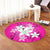 Hawaiian Plumeria Polynesian Round Carpet - Pink - AH - Polynesian Pride