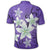 Hawaiian Plumeria Polynesian Polo Shirt Purple - Polynesian Pride