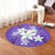 Hawaiian Plumeria Polynesian Round Carpet - Purple - AH - Polynesian Pride