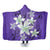 Hawaiian Plumeria Polynesian Hooded Blanket - Purple - AH Hooded Blanket White - Polynesian Pride