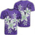 Hawaiian Plumeria Polynesian T Shirt Purple AH Unisex Black - Polynesian Pride