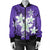 Hawaiian Plumeria Polynesian Bomber Jacket - Purple - AH - Polynesian Pride