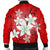 Hawaiian Plumeria Polynesian Bomber Jacket - Red - AH - Polynesian Pride