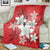 Hawaiian Plumeria Polynesian Premium Blankets - Red - AH - Polynesian Pride