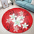 Hawaiian Plumeria Polynesian Round Carpet - Red - AH - Polynesian Pride