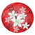 Hawaiian Plumeria Polynesian Round Carpet - Red - AH Round Carpet Luxurious Plush - Polynesian Pride