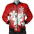 Hawaiian Plumeria Polynesian Bomber Jacket - Red - AH Black Unisex - Polynesian Pride