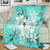 Hawaiian Plumeria Polynesian Premium Blankets - Turquoise - AH - Polynesian Pride