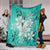 Hawaiian Plumeria Polynesian Premium Blankets - Turquoise - AH - Polynesian Pride