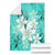 Hawaiian Plumeria Polynesian Premium Blankets - Turquoise - AH - Polynesian Pride