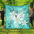 Hawaiian Plumeria Polynesian Premium Quilts - Turquoise - AH Black - Polynesian Pride