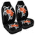 Hawaiian Plumeria Polynesian Orange Car Seat Covers - AH Universal Fit Black - Polynesian Pride