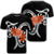 Hawaiian Plumeria Polynesian Orange T Shirt AH Unisex Black - Polynesian Pride